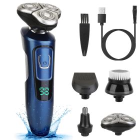 4 In 1 Electric Razor Shaver Rechargeable Cordless Head Beard Trimmer Shaver Kit IPX7 Waterproof Dry Wet Grooming Kit