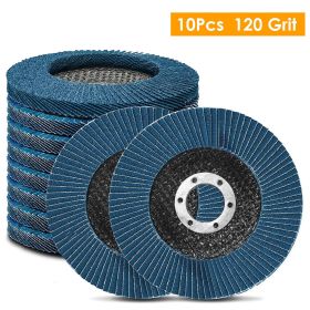 10Pcs Flap Wheel Discs 120 Grit 4 1/2”x7/8” Flap Sanding Disc Grinding Wheel Abrasive Polishing Tool for Angle Grinder