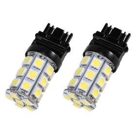 2Pcs T25/3157 350LM LED Light Bulbs for Backup Reverse Brake DRL Turn Signal Light 27 5050 LEDs 6000K White