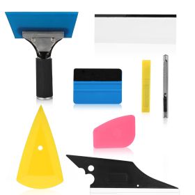 8 Pcs Car Auto Film Tool Kit Vehicle Vinyl Film Window Tint Wrap Tool with Squeegee Scraper Film Cutter