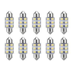 10Pcs 31mm Festoon LED Light Bulb Interior Dome Map LED Lights License Plate Trunk Side Positioning Lights 6000K White