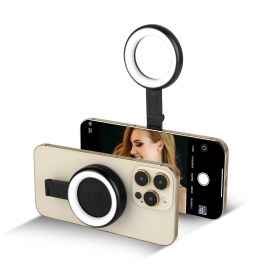 Magnetic Selfie Phone Light Portable Phone Fill Light LED Phone Ring Light with 6 Lighting Modes 180° Flip Sticky Metal Ring for Photography Video Con