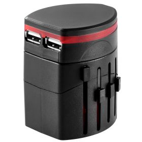 Universal Travel Power Adapter All in One Wall Charger AC Power Plug Adapter with 2 USB Charge Ports for US UK EU AU Plug Phones Tablets Cameras