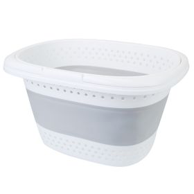 Collapsible Laundry Basket Space Saving Pop Up Cloth Bin Folding Storage Container Organizer Hamper Basket w/ Comfort Handle