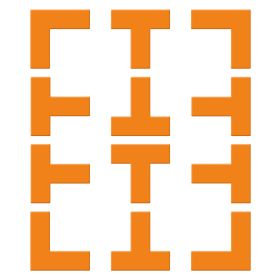 12Pcs Pickle Ball Court Marking Kit 8Pcs T-Shaped Markers 4Pcs L-Shaped Markers Throw Down Silicone Pickleball Court Lines Reusable Boundary Lines wit