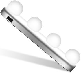 Vanity Strip Light 24 LEDs Strip Light Makeup Mirror Light Bar w/Suction Cup Polished Chrome Daylight White