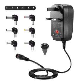 30W Universal AC DC Adapter 3V 4.5V 5V 6V 7.5V 9V 12V Voltage Switch w/ USB Port 6 Selectable Adapter Tips UK Plug for Routers Speakers CCTV Camera Sy
