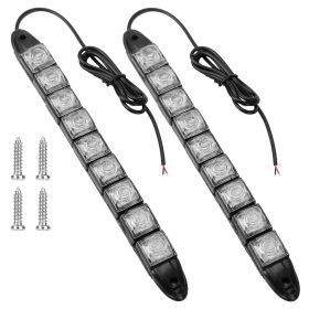2Pcs Navigation Lights 9 LEDs Marine Boat Strip Lights IP67 Waterproof Pontoon Bright Red Green Stern Light Bar DC 12V For Boats Bow Port Starboard Ya