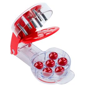 Cherry Pitter Remover Tool Cherry Stoner Seed Extractor Remover w/ 6 Cherry Grooves & Space-saving Lock