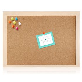 Notice Cork Board Double Sided Bulletin Board w/ Wood Frame Pushpin Hangers Hemp Rope for School Home Office Shop