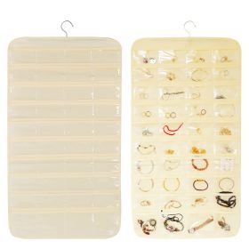 2Pcs Hanging Jewelry Organizer Earring Necklace Bracelet Holder Double-sided 80 Pockets Accessory Storage Pocket