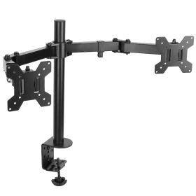 Dual Monitor Stand LCD Monitor Adjustable Desk Mount Stand Double Arm Monitor Mount Stand Fits For 10”-27” Monitor Display w/ C clamp