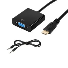 Mini HDMI to VGA Convertor with Audio Adapter Cable