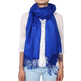 3-Piece Pure Color Tassel Artificial Cashmere Shawl Soft Wrap,Coral Blue LightPurple