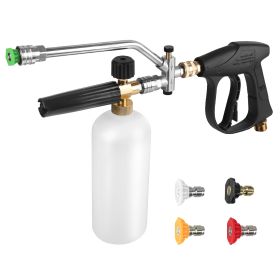 Foam Cannon with Double Tip Attachment for Pressure Washer Foam Cannon Kit with Pressure Washer Kit with 5 Nozzles 1/4" Quick Connect for Car Washing