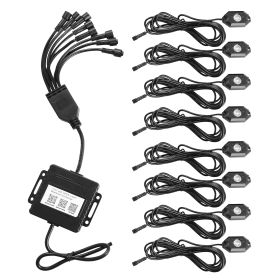 8Pcs Auto RGB LED Rock Light Kit Neon LED Light IP 68 Waterproof Multicolor Mobile Phone App for Jeep Off Road Truck Car ATV SUV