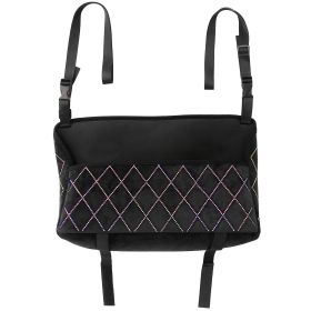 Car Handbag Purse Holder for Front Seat Storage Net Bag Pocket for Car Between Seats Rhinestone Bling Women Automotive Organizer