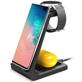 15W 3 in 1 Wireless Charger Dock Fast Charging Station Stand Holder Fit for iPhone 13/12/11/XS Apple Watch Series 7/6/5/4/3/2/1 AirPods 2 AirPods Pro