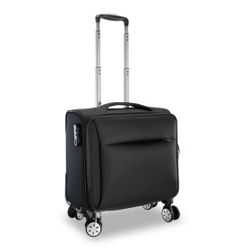16" Softside Carry-on Spinner Luggage Travel Suitcase w/ 360°Rotatable Wheels