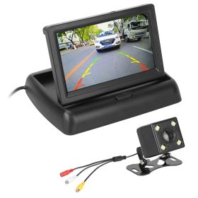 Backup Rear View Car Camera Foldable Waterproof Reversing Parking Camera with 4.3 Inch TFT LCD Monitor Night Vision