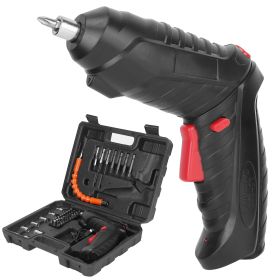 Cordless Electric Screwdriver Set with LED Work Light USB Rechargeable Drill Driver w/37Pcs screwdriver Bits Carrying Case