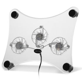 Universal Laptop Cooling Pad with 3 LED Quiet Fans USB Powered for 12-17 Inch Notebook Cooler 2800 RPM Cool Fan Mat