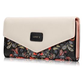 Women Wallet Soft Leather Trifold Clutch Purse Lady Long Purse Credit Card Holder Organizer Phone Pouch with Zipper Pocket