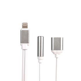 2 in 1 Lightning to 3.5 mm Headphone Jack Charging Cable