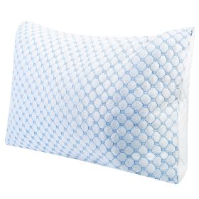 Cooling Memory Foam Pillow Ventilated Soft Bed Pillow w/ Cooling Gel Infused Memory Foam Heat Moisture Reducing Cooling Fiber Breathable Machine Washa