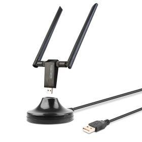 1200Mbps USB3.0 WiFi Adapter 5GHz/2.4GHz Dual Band 2*5dBi Antennas for Desktop Laptop PC