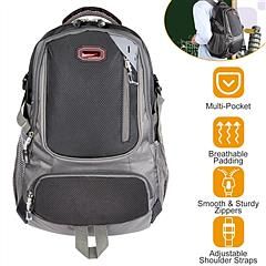 Unisex School Backpack Casual Travel Shoulder Bag W/ Adjustable Straps Dual-Water Bottle Pouch Multiple Zippered Pockets For Gym Sports Travel School