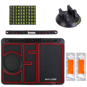 Non-slip Car Phone Mat 4 In1 Dashboard 360° Rotatable Phone Holder Pad with Aroma Parking Number Plate
