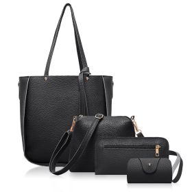 1Set/4Pcs Women Leather Shoulder Bags Lady Crossbody Bag Clutch Purse Card Holder