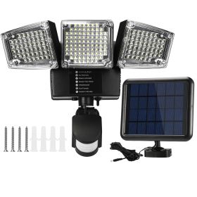 Solar Lights Outdoor 188 LEDs 1600lm Solar Security Lights Motion Sensor Lights 270°Lighting Angle Waterproof Dusk to Dawn Solar Wall Lights 360°Rotat