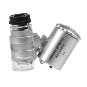 1Pc 60X Magnifying Jewelry Loupe with UV and White LEDs