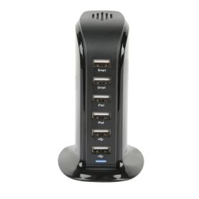 6-Port USB Wall Charger 40W 8A Desktop Charger for iPhone XS Max XR iPad Galaxy S10+ Tablet