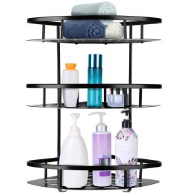 3 Tier Wall-mounted Corner Shower Caddy Shelf Rack Shower Shampoo Soap Cosmetic Basket Organizer