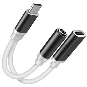 USB Type C to 3.5mm Aux Audio Charging Adapter TPE Metal Shell Headphone Jack Splitter Cable Wire Charger