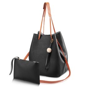 1Set/2Pcs Women Leather Handbags Shoulder Bags Lady Crossbody Bags Clutch Purse