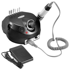Acrylic Nail Drill Machine 25000RPM Electric Handpiece Glazing w/6 Bits Cuticle Grinder Manicure Pedicure Polishing File Kit for Nail Art