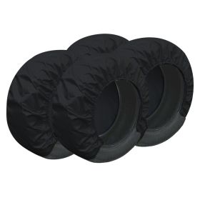 4Pcs Tire Covers Waterproof Oxford Wheel Protectors w/ L Size Fits Tire Diameters 30-31.5in For Truck SUV Trailer Camper RV