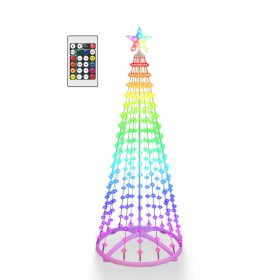 LED Smart Christmas Cone Tree Outdoor Lighted Christmas Tree Light with App Control Remote Control IP44 Waterproof Timer 210 Modes for Indoor Outside