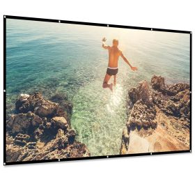 100” 16:9 Foldable Projector Screen Anti-crease Wall Mounted Cinema Projection Screen Outdoor Indoor Portable Projector Film w/ Hooks