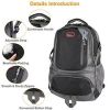 Unisex School Backpack Casual Travel Shoulder Bag W/ Adjustable Straps Dual-Water Bottle Pouch Multiple Zippered Pockets For Gym Sports Travel School