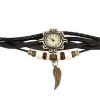 New! Beautiful Bohemian Style Retro Handmade Leather Angel Wing Women\'s Watches-blue