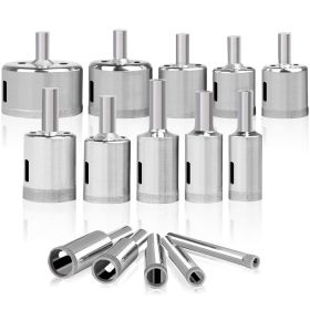15Pcs Diamond Hole Saw Drill Bits 6-50mm Diamond Hole Saw For Glass Marble Granite Stone Porcelain
