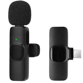 Wireless Clip On Microphone Noise Reduction Plug and Play Lapel Mic with Receiver Fit for Phone Tablet with Type-C Port for Live Streaming Video Recor