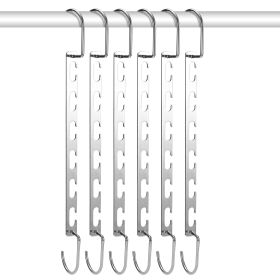 6Pcs Space Saving Clothes Hangers Stainless Steel Magic Clothes Organizer Cascading Hook for Heavy Clothes