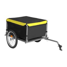 Foldable Bicycle Cargo Wagon Trailer Two-Wheel Bike Cargo Trailer with 15.8In Wheel Removable Cover 176LBS Weight Capacity