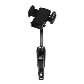 Cigarette Lighter Car Phone Mount 2.1A Dual USB Port Cellphone Charger 360°Rotatable GPS Phone Holder Bracket For iPhone 8/8 Plus/7 Plus/6S Plus/6/Gal